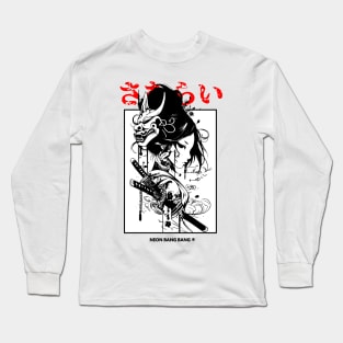 Cyberpunk Geisha Girl Samurai Warrior Anime Streetwear Long Sleeve T-Shirt